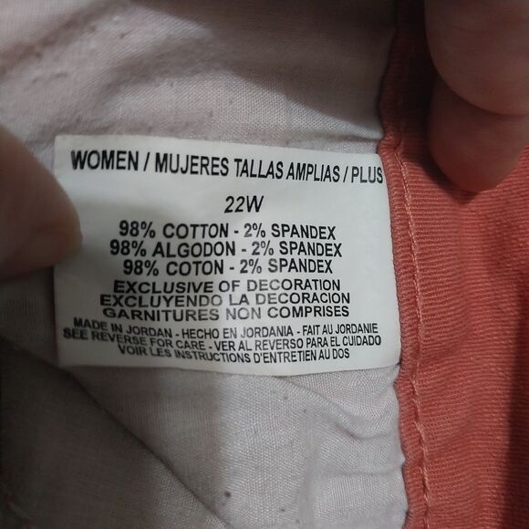 Bandolino shorts Womens 22W coral pink denim long below knee Stretchy Modesty - Picture 4 of 8